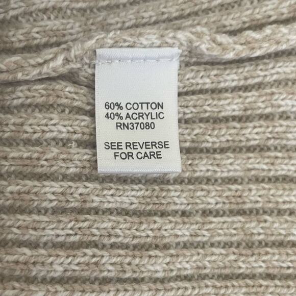 Cato Sweater Women 18/20 Oatmeal Surplice Neck Decorative Buttons Office Minimal - Picture 11 of 14